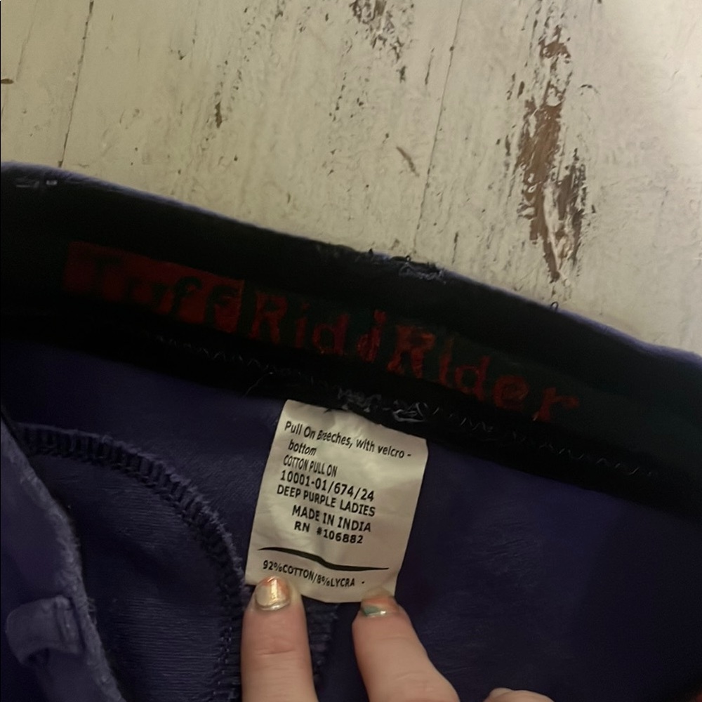 Womens Purple Riding Pants - Picture 2 of 3